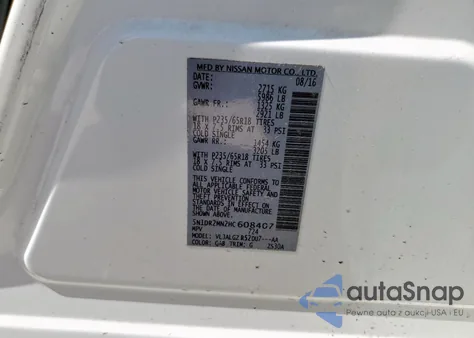 2017 Nissan Pathfinder S z USA, uszkodzony, nr VIN 5N1DR2MN2HC608407